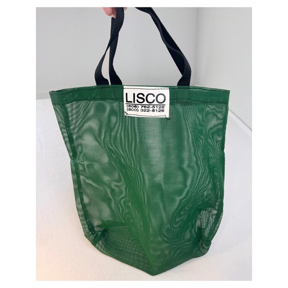 LISCO Handbags - LISCO Green Mesh Utility Tote Bag Heavy Duty Reusable Carry Storage Bag
